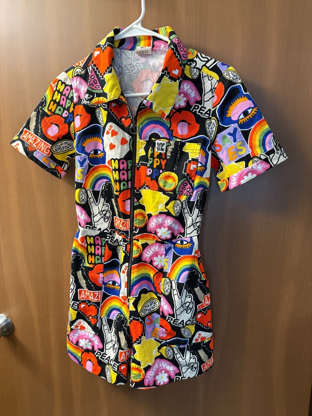 Lucy & Yak Graphic Pop Art Short Playsuit / Romper – US 2 / UK 6